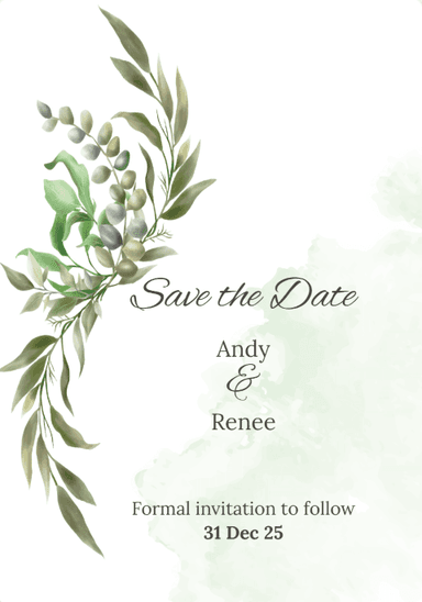 Floral wedding invitation design